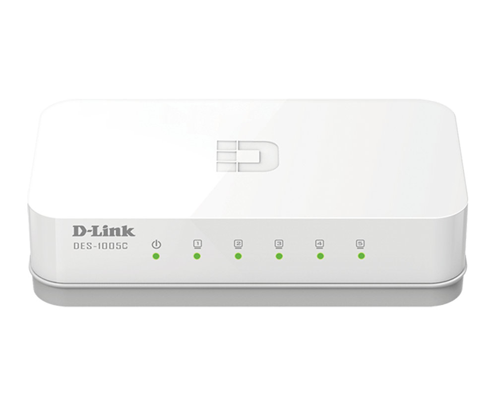 D-Link 5 Port Switch DES-1005C 10/100 Mbps Unmanaged Desktop Switch
