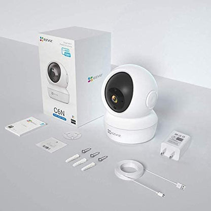 EZVIZ C6N Full HD Indoor Home Camera with Night Vision, 2-Way Audio & MicroSD Card Slot Upto 256GB by Hikvision, CS-TY1 (B0-1G2WF)