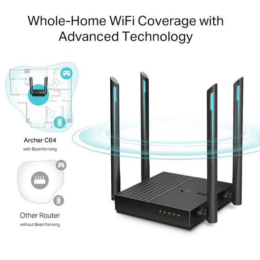 Tp-Link Archer C64 Wireless Dual-Band MU-MIMO AC1200 Gigabit Router